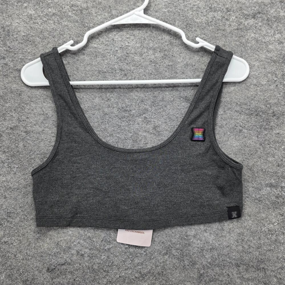 Savage X Fenty Sports Bra Womens Medium Ribbed Racerback Pride Crop Top Athletic